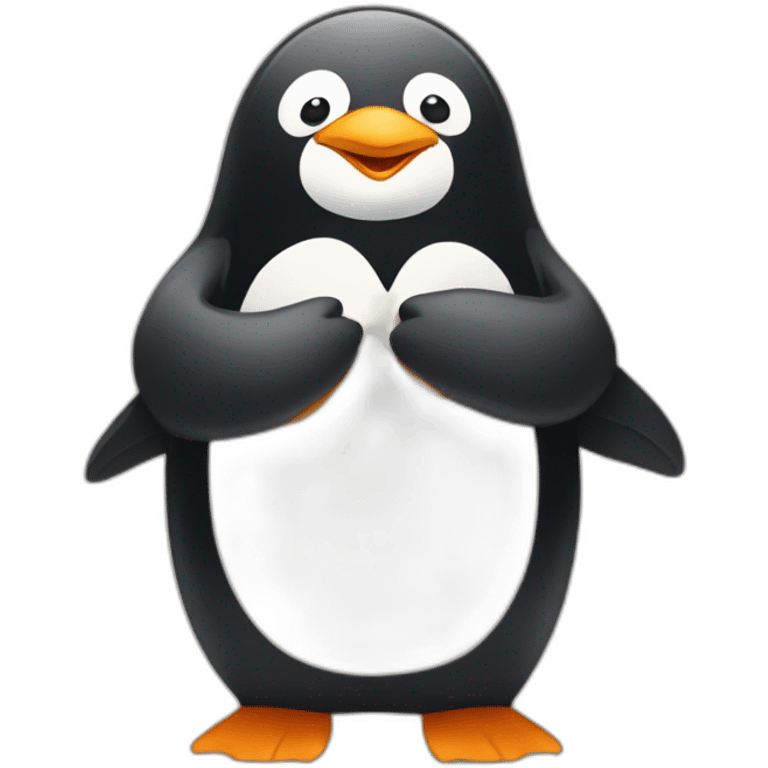 Penguin hugging a Bear emoji