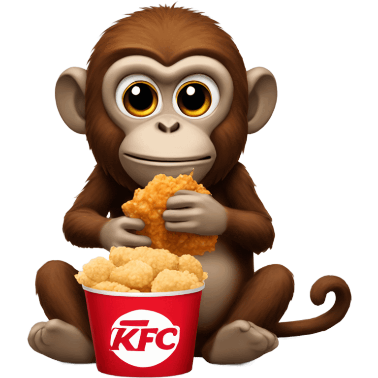 Monkey eating KFC emoji