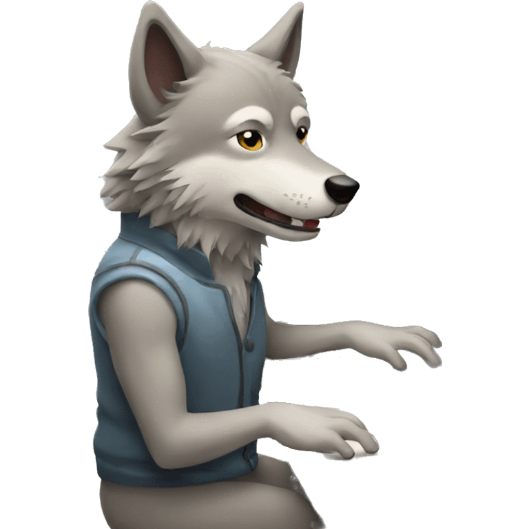 wolf playing piano emoji