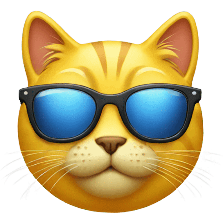 Yellow cat with sunglasses  emoji