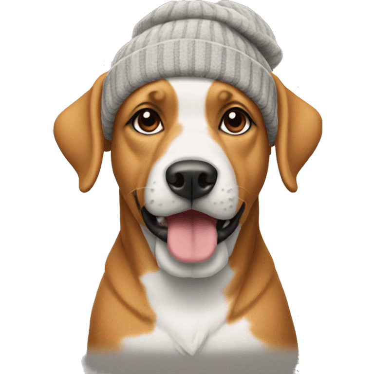 Dog wearing beanie emoji