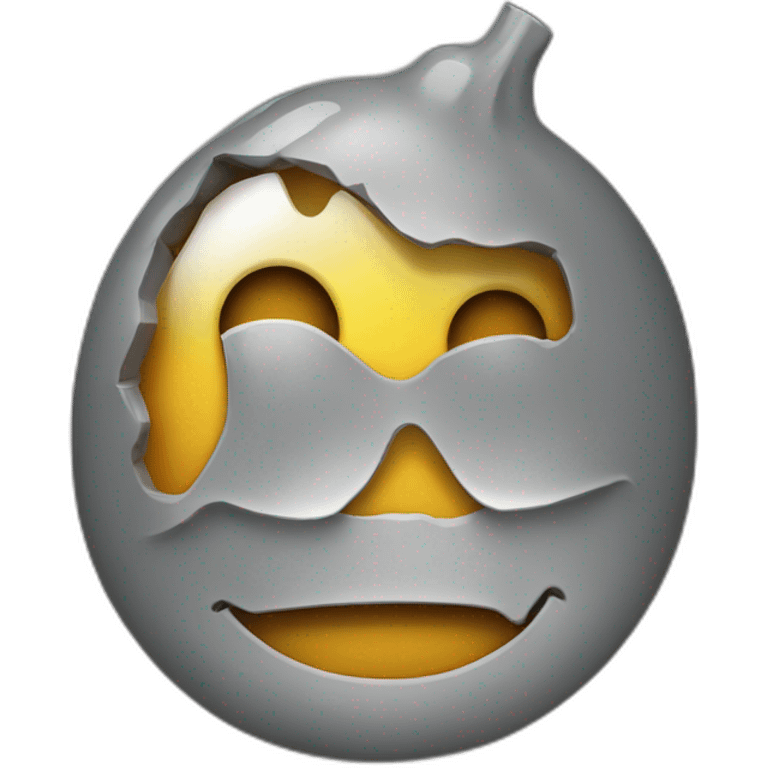 A smelted smiley emoji