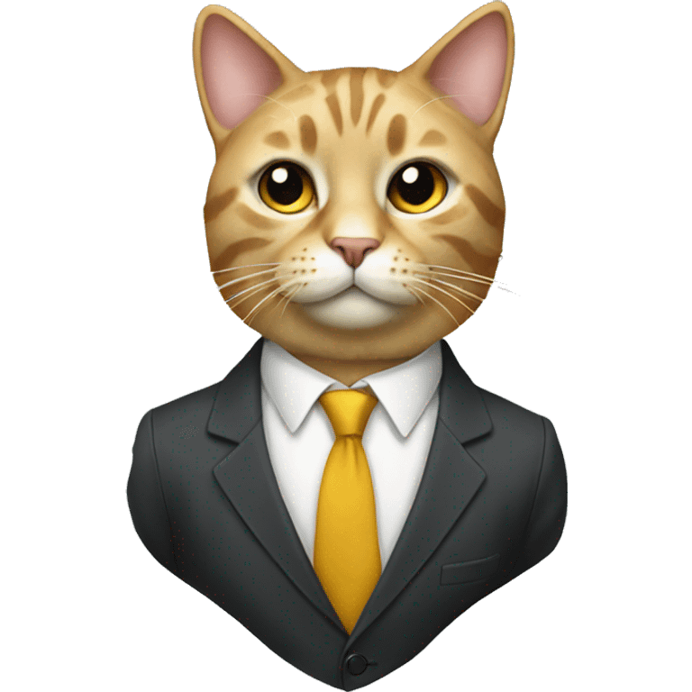 realistic cat wearing a suit emoji