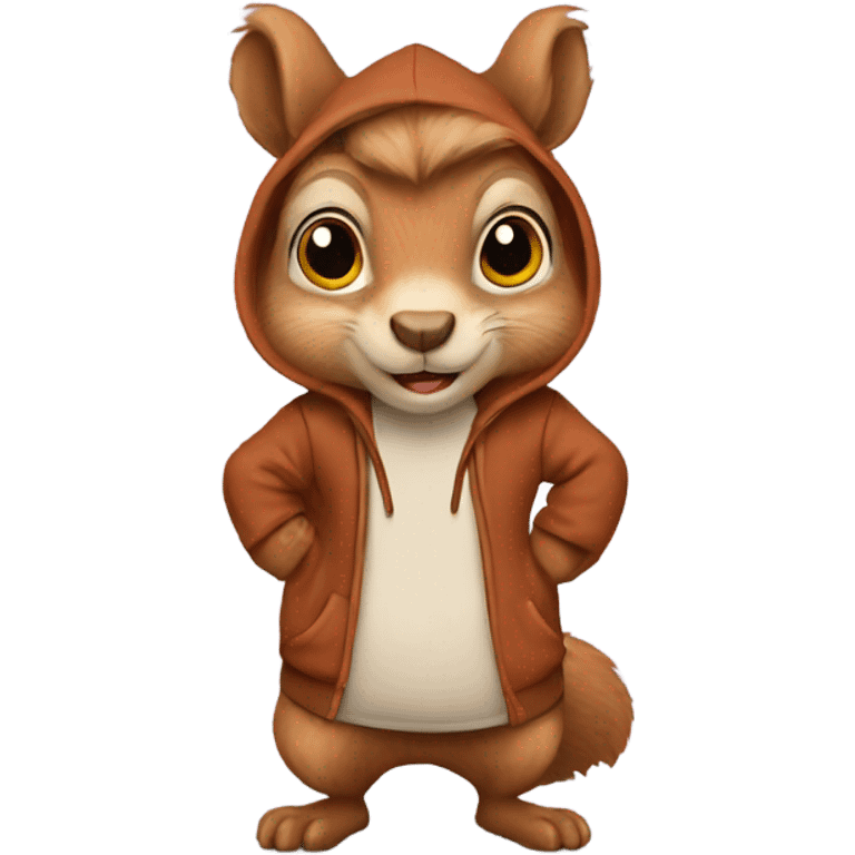 Squirrel wearing hoodie emoji