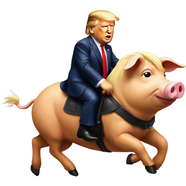 Donald trump riding a pig  emoji