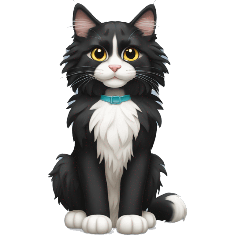 Tuxedo Maine coon greeting you emoji