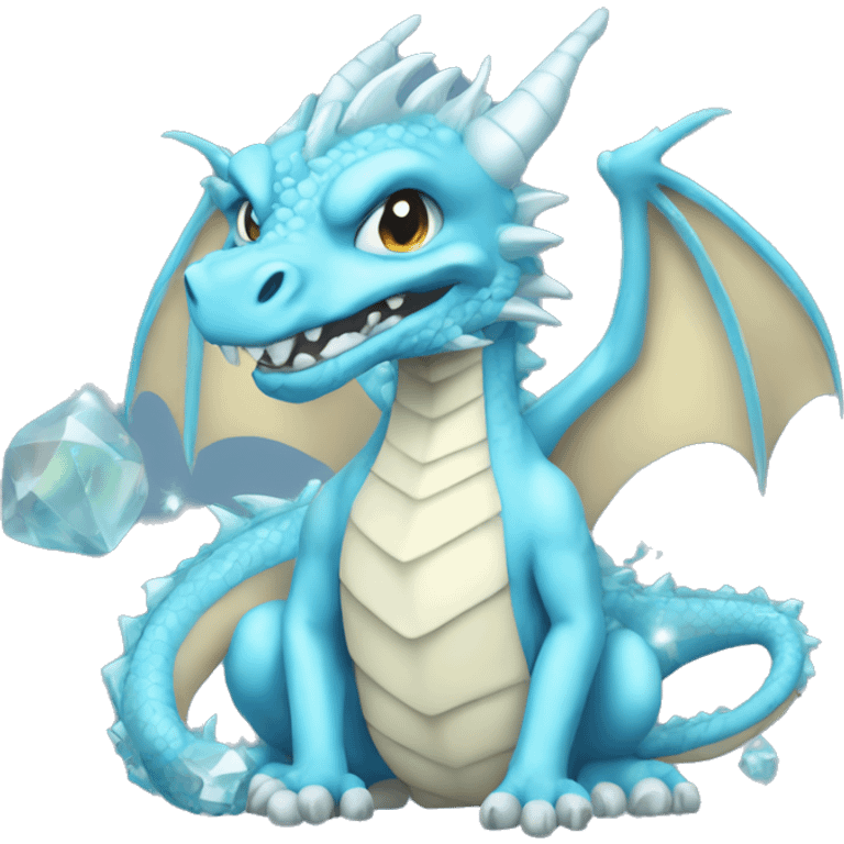 Light Blue Sky dragon with crystals emoji