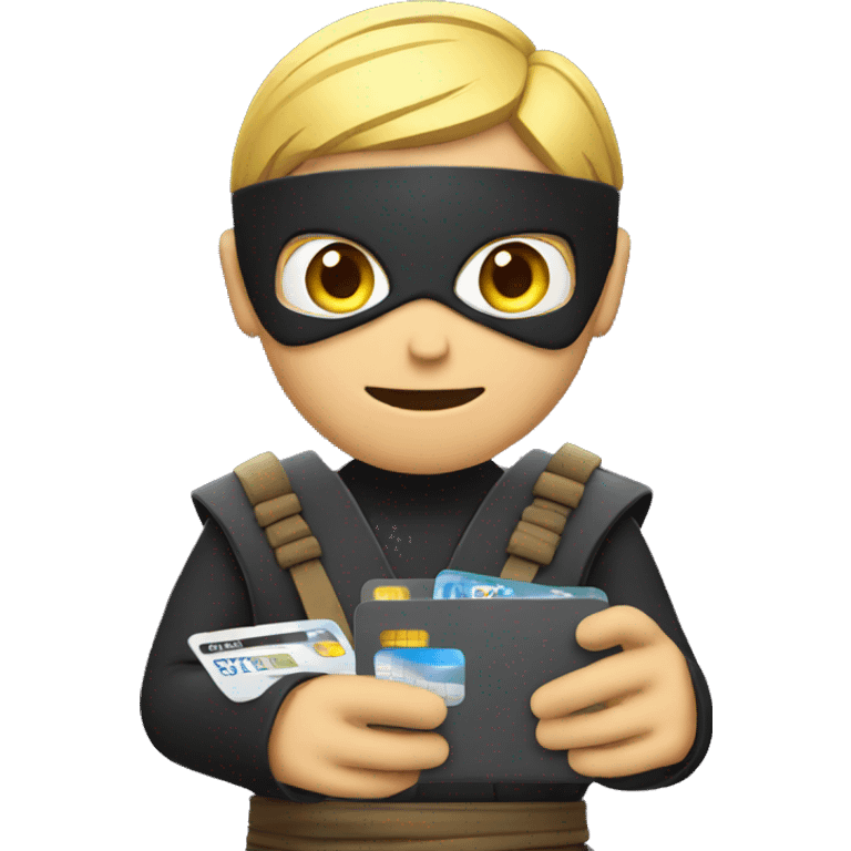 ninja with the credit cards in his hands emoji