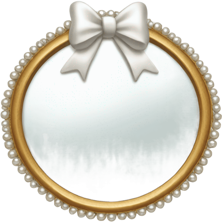 white mirror with pearl and bow emoji