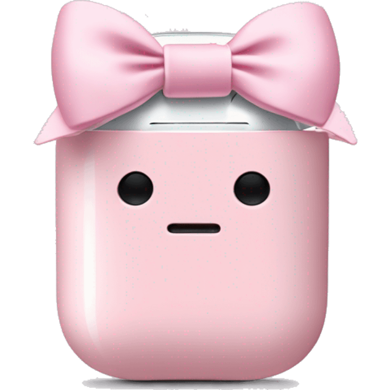 airpods max with a light pink bow  emoji