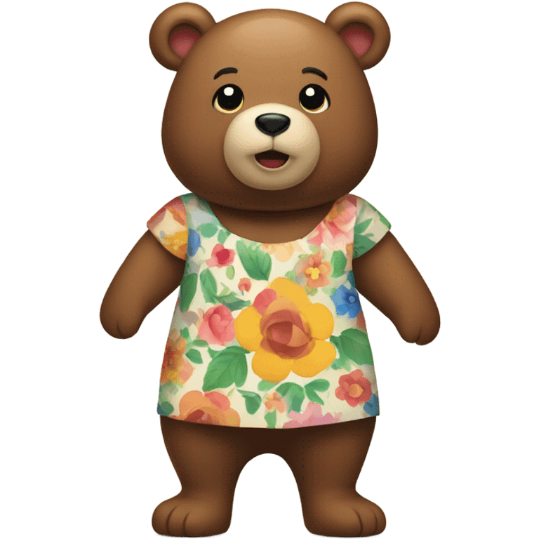 bear wearing a dress emoji