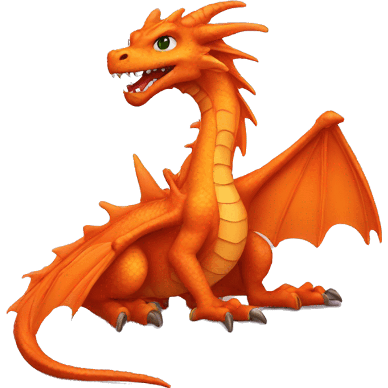 embarassed orange dragon emoji