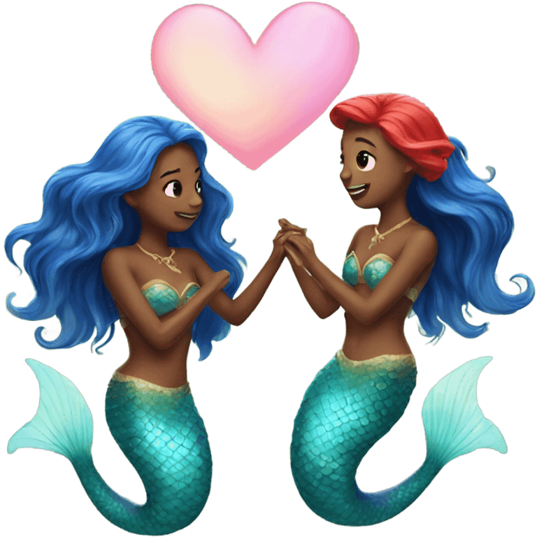 two mermaids in love emoji