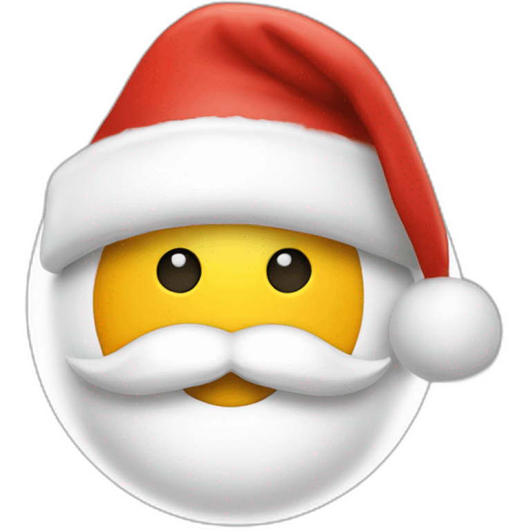 Bauble emoji with beard and black and white santa hat emoji