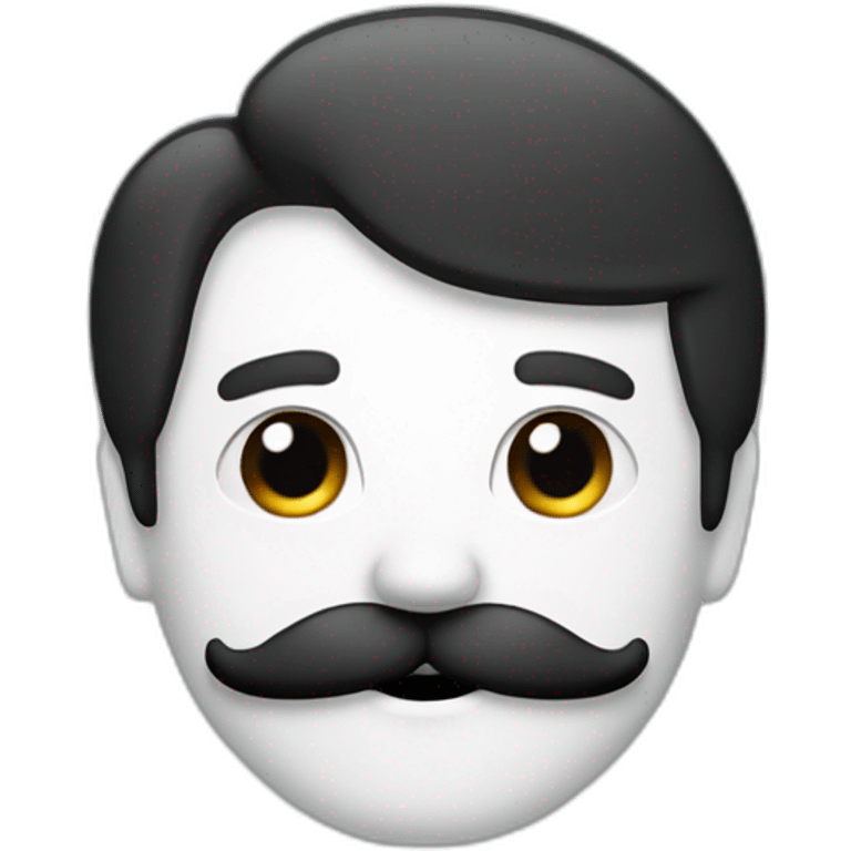 homme blanc avec une moustache de couleur noir de forme rectangulair emoji