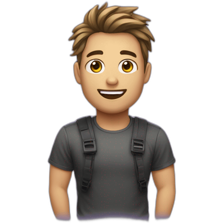 emoji de un chico con poco pelo haciendo stream de twitch emoji