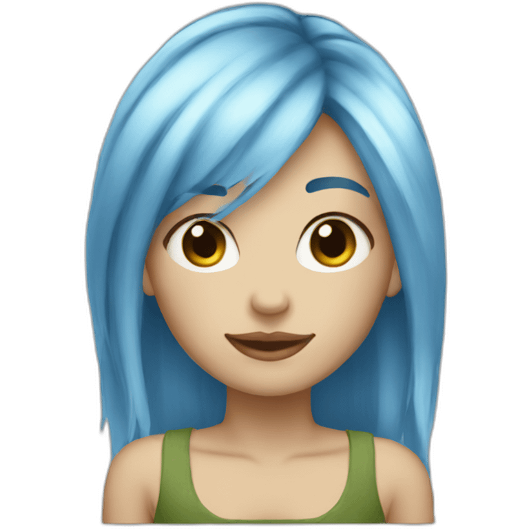 Blue hair blonde hair girl emoji