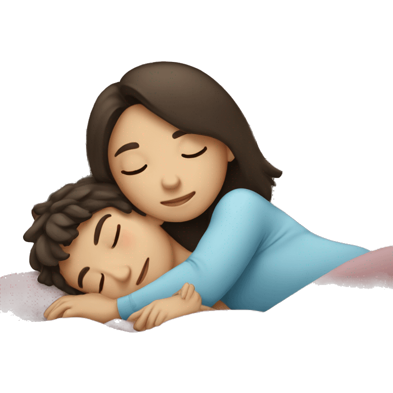 Brunette girl sleeping with boy  emoji