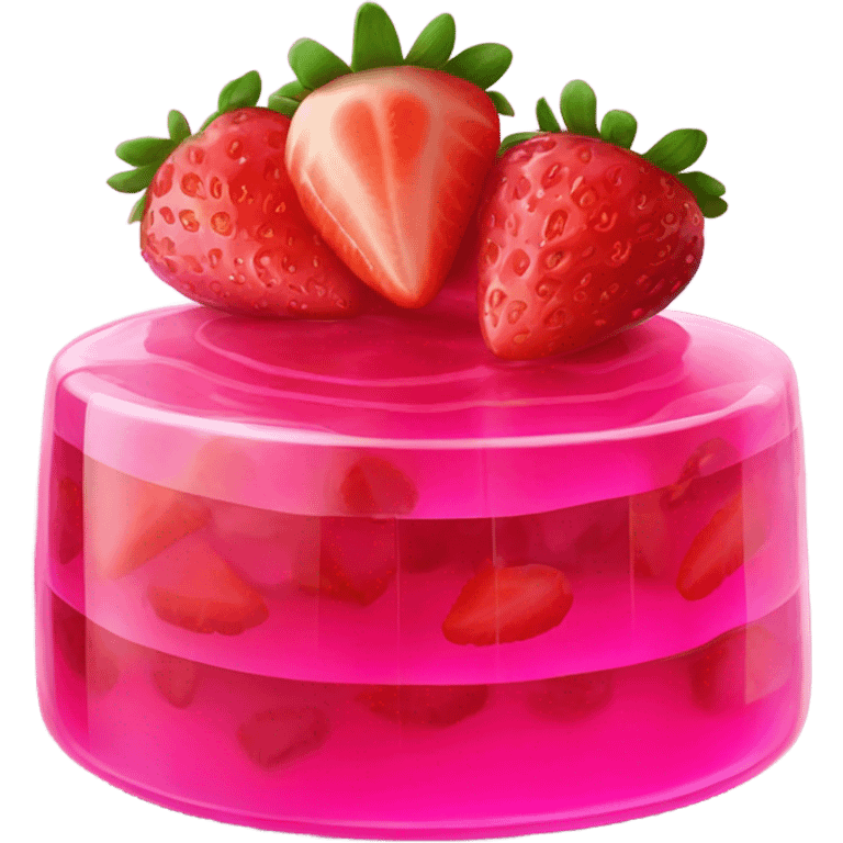 Hot pink jello with strawberries emoji