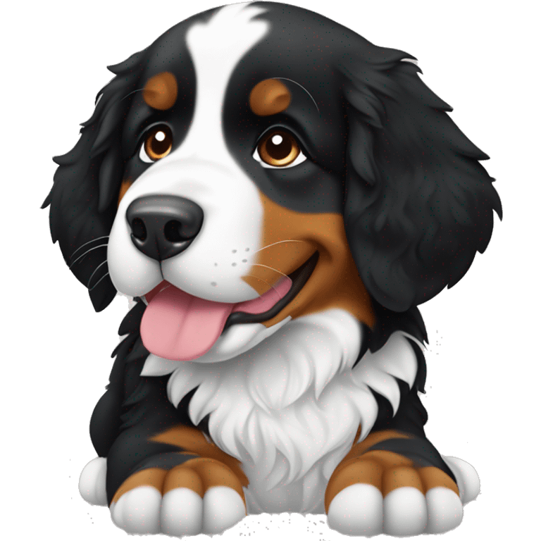 Bernese mountain dog puppy laying down emoji