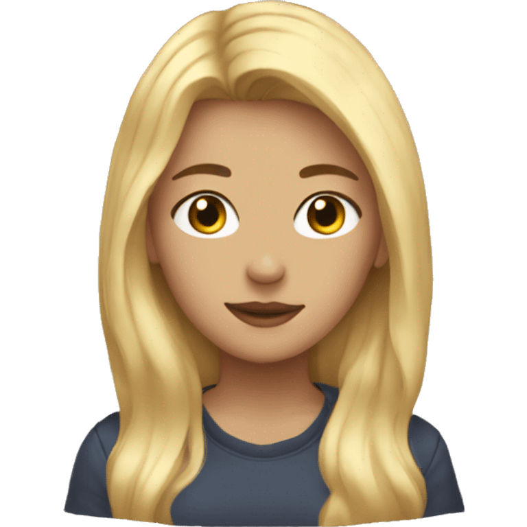 Blonde girl with middle hair, aesthetic  emoji