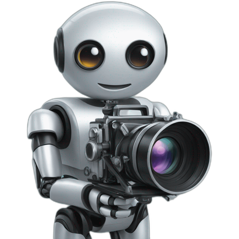 robot director holding a film camera emoji