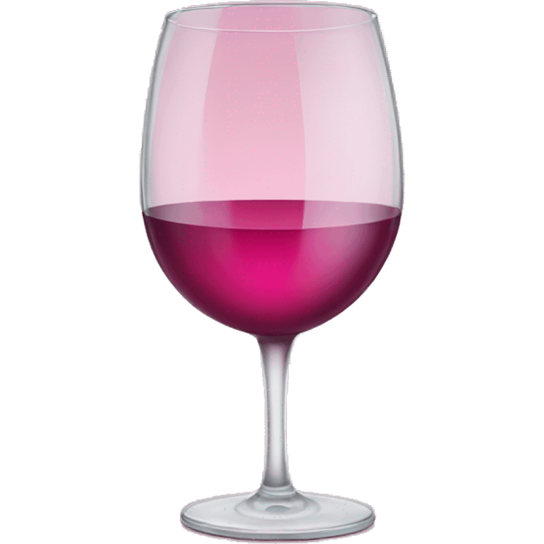 a glass of wine with pink sing emoji