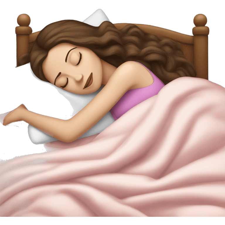 sleeping beauty brunette white girl with a silk pillow emoji