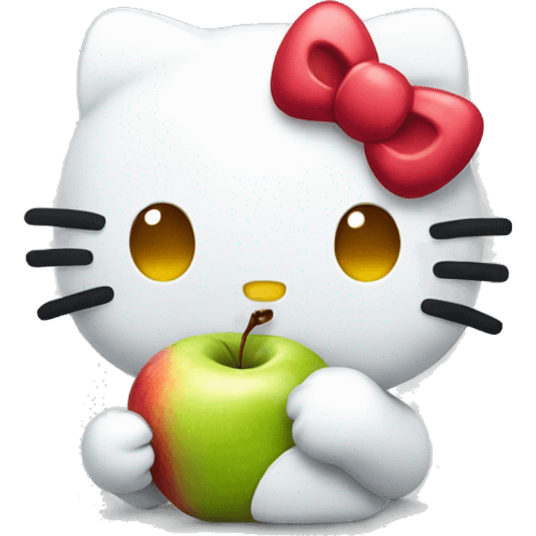 Hello kitty eating an apple  emoji