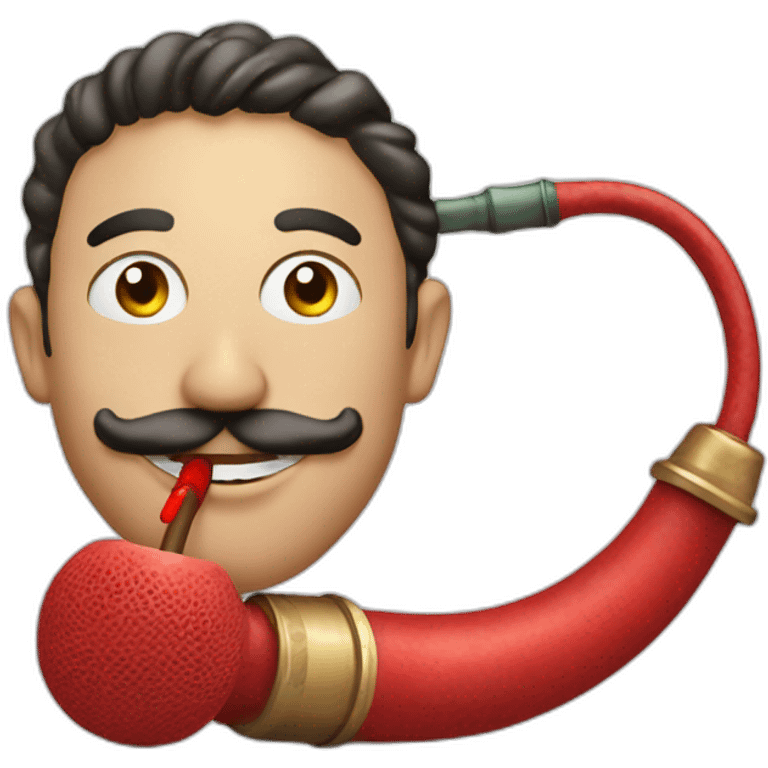 Turkish Rounded smile smoking hookah emoji