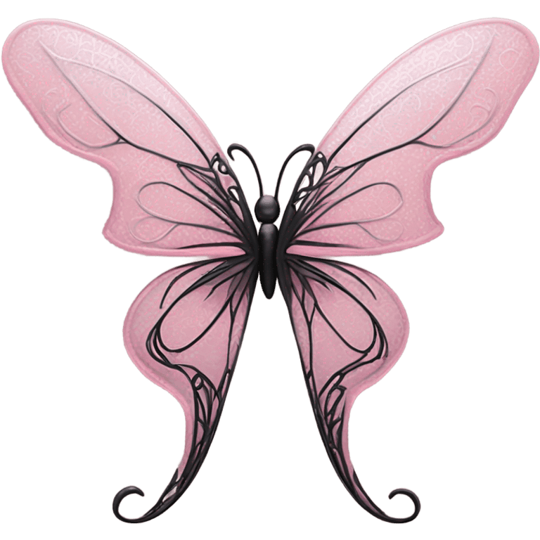 Pink and black fairy wings emoji