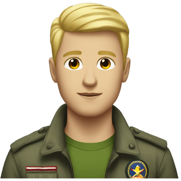 Blonde short haired man with a 5 oclock shadow wearing a green military style jacket with a dark grey shirt underneath emoji