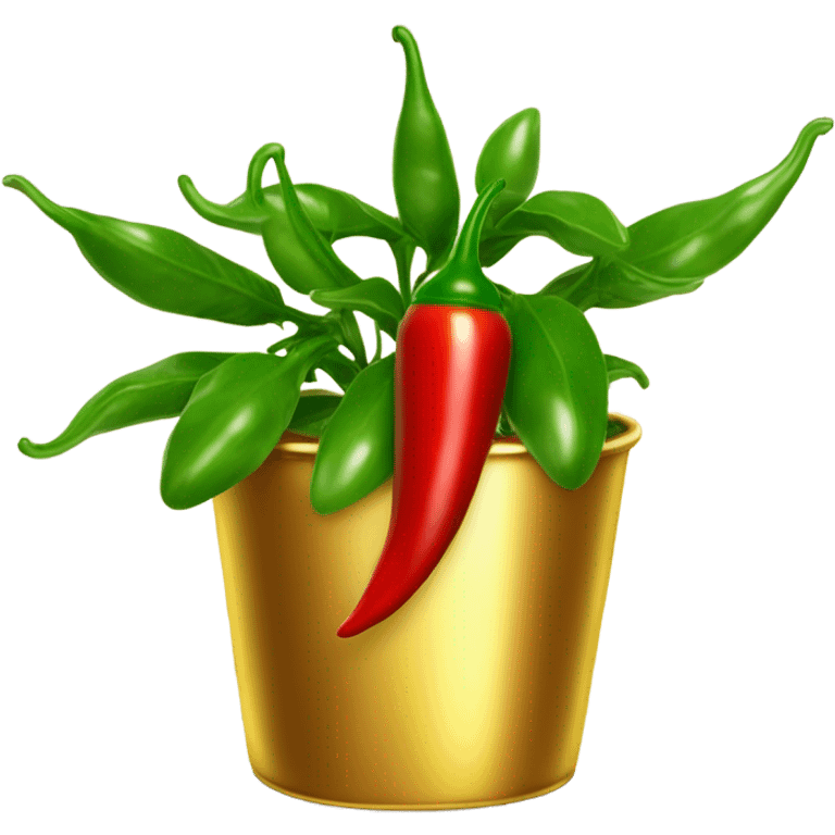 Chili plant in gold pot emoji