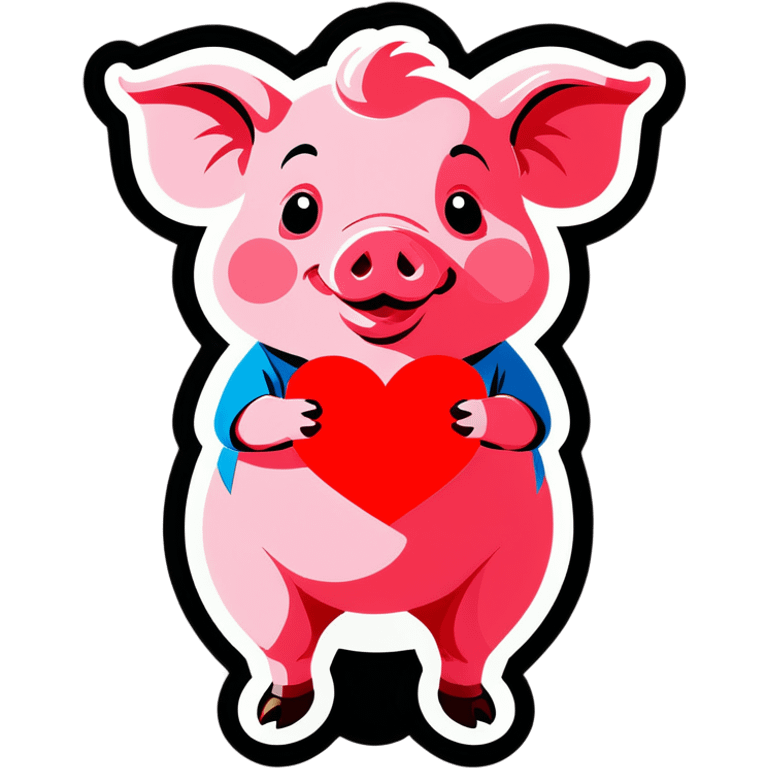 Pig with heart emoji