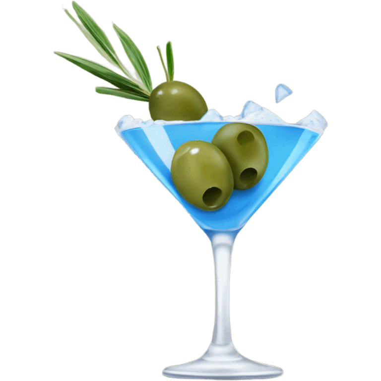 Blue cheese stuffed olives in a dirty martini emoji