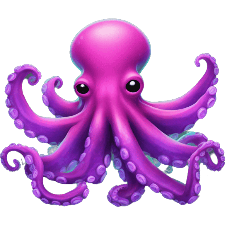 Neon paint splotched big octopus  emoji