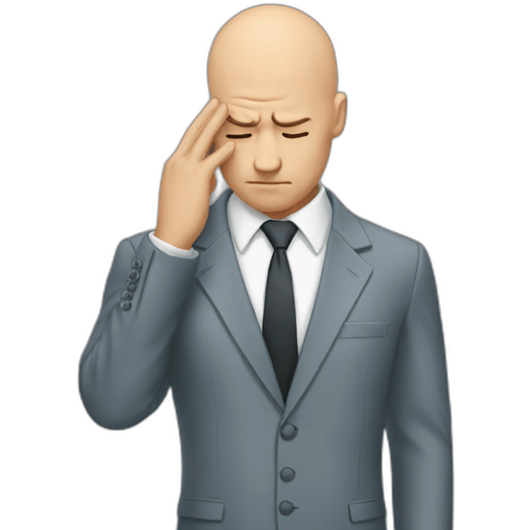  Bald facepalm in a suit emoji