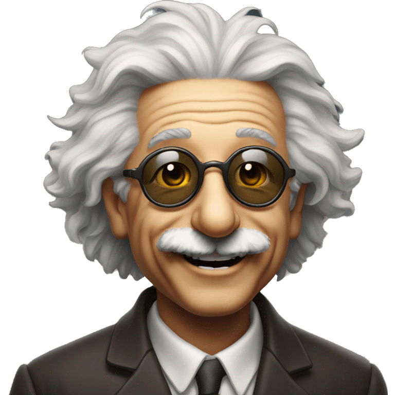 albert einstein dark sun glasses smiling emoji