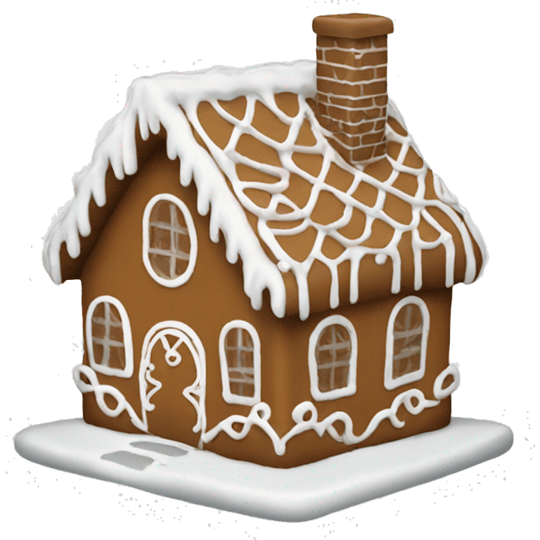 Small gingerbread house with only white details simple emoji