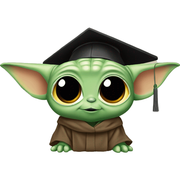 baby yoda wearing graduation cap emoji