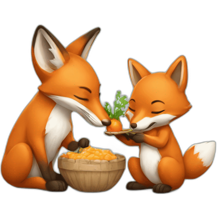 Fox eating rabbit emoji