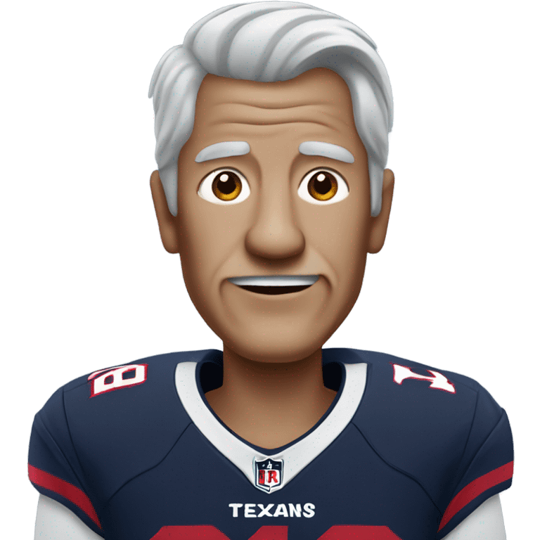 Old man with gray hair in Houston Texans jersey  emoji