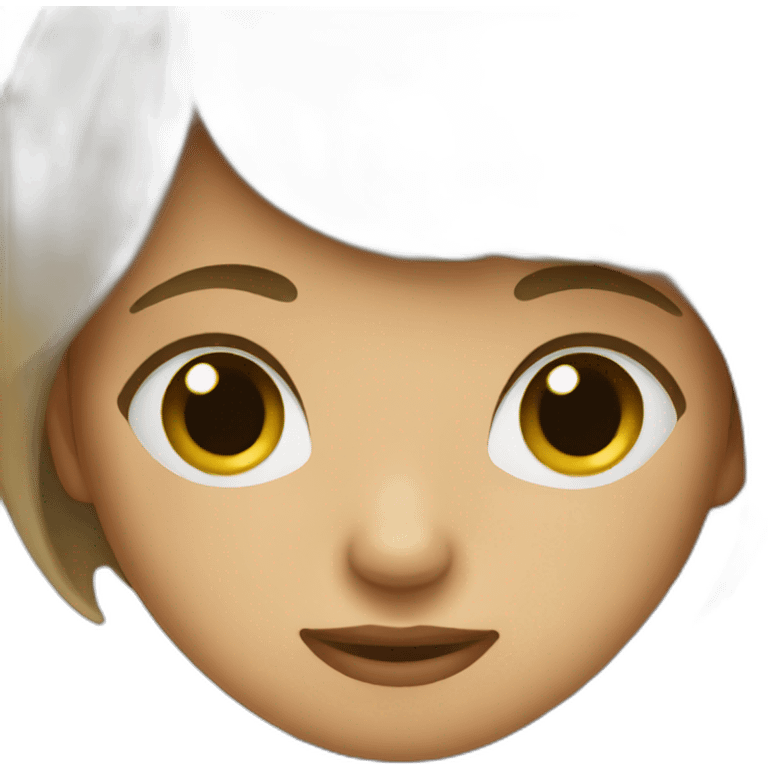 Girl with short hair covering her face with her hand emoji