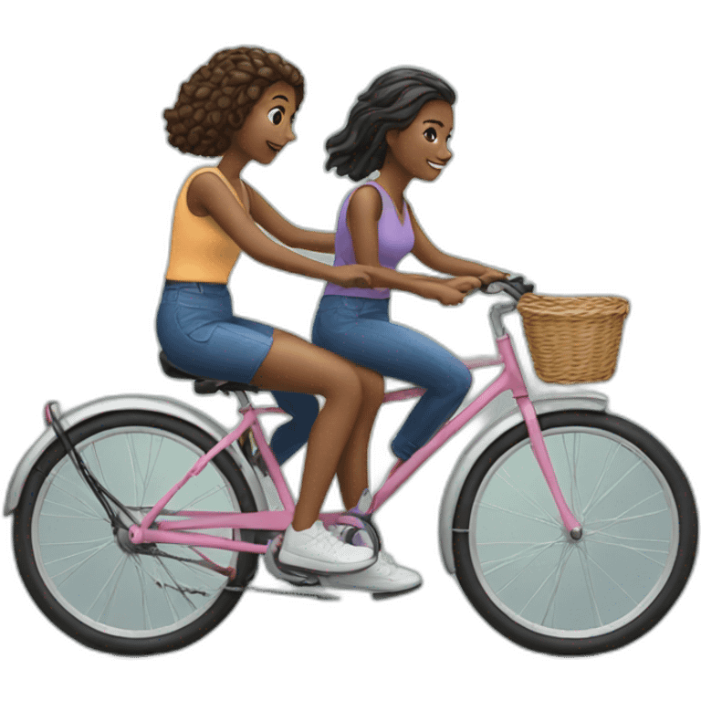 Two girls on a bike emoji