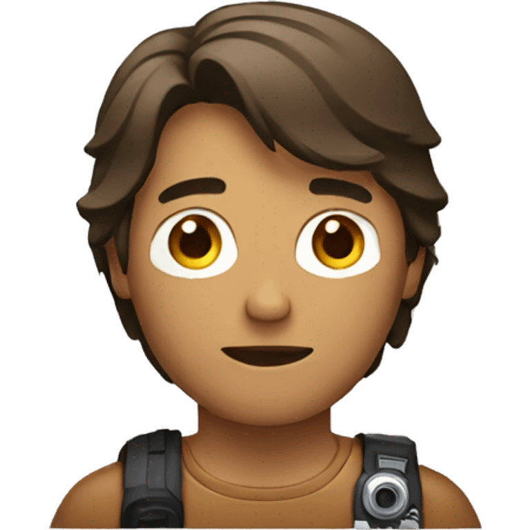 brown guy with mullet holding a camera emoji