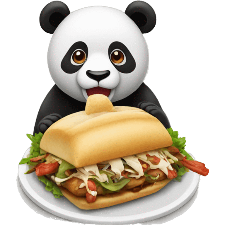 panda eating döner kebab emoji