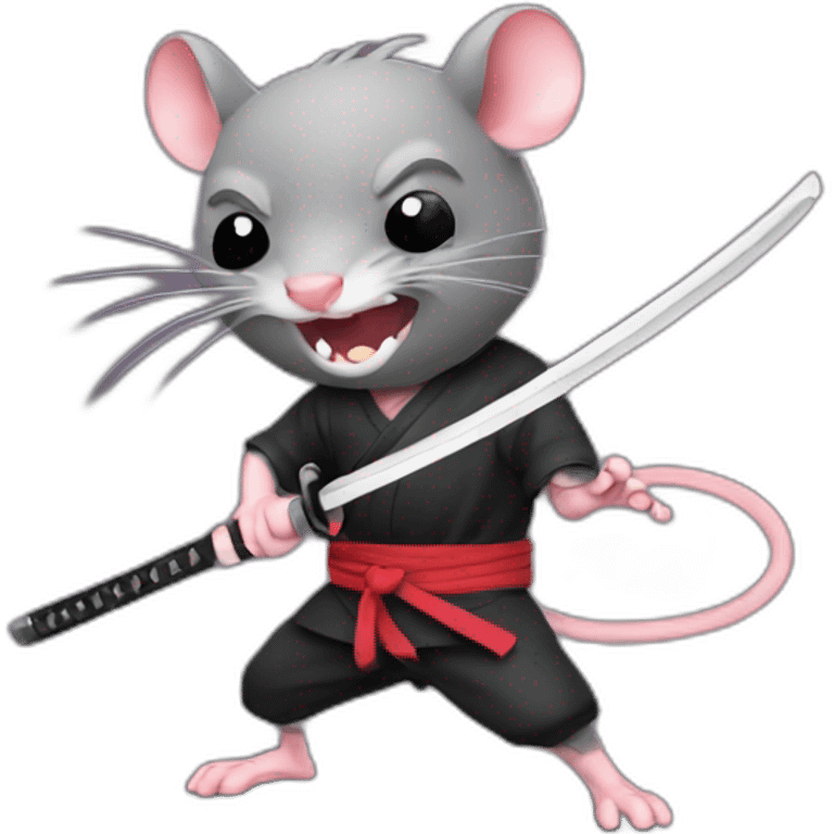 rage ninja rat with katana emoji