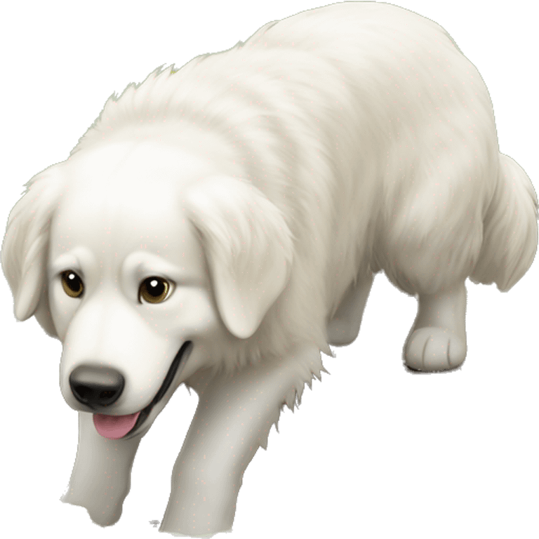 Great Pyrenees digging a hole emoji