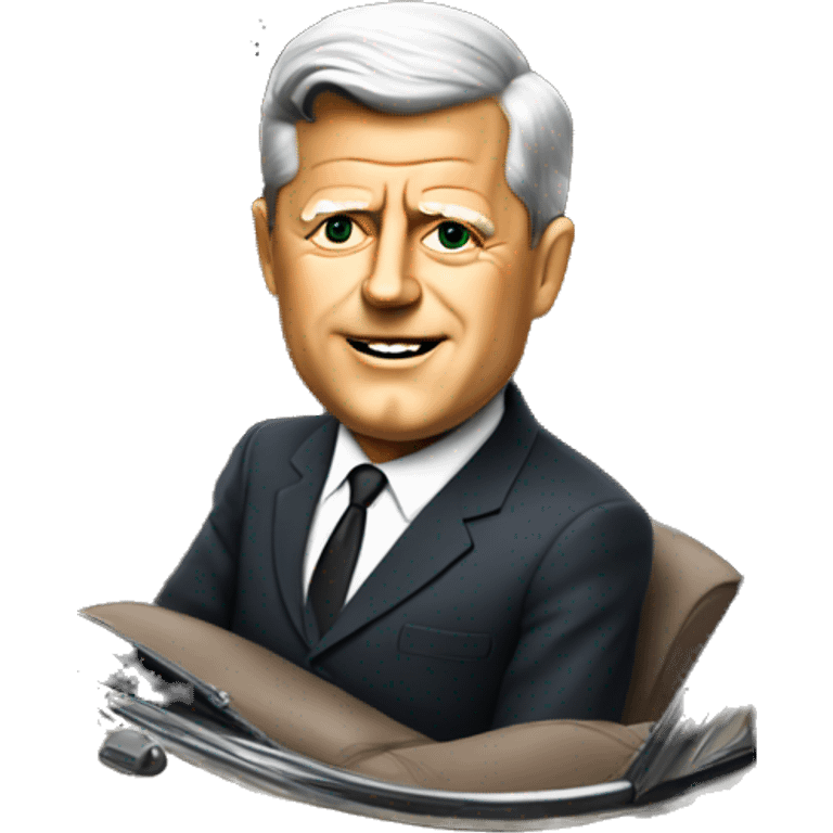 JFK sitting on the back of a convertible  emoji