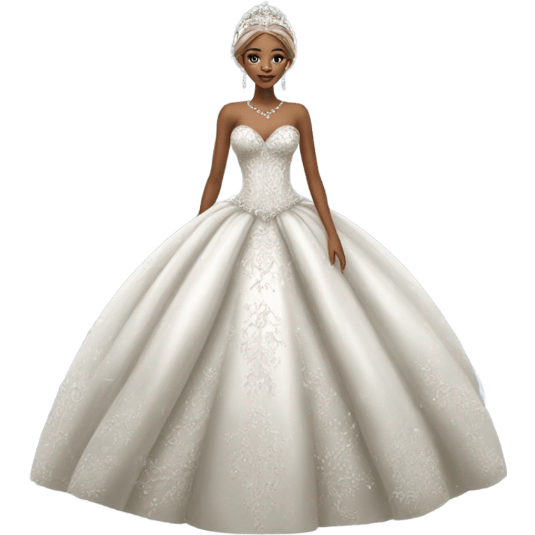 Hyper Realistic ornate ballgown Wedding dress displays with diamanté  emoji